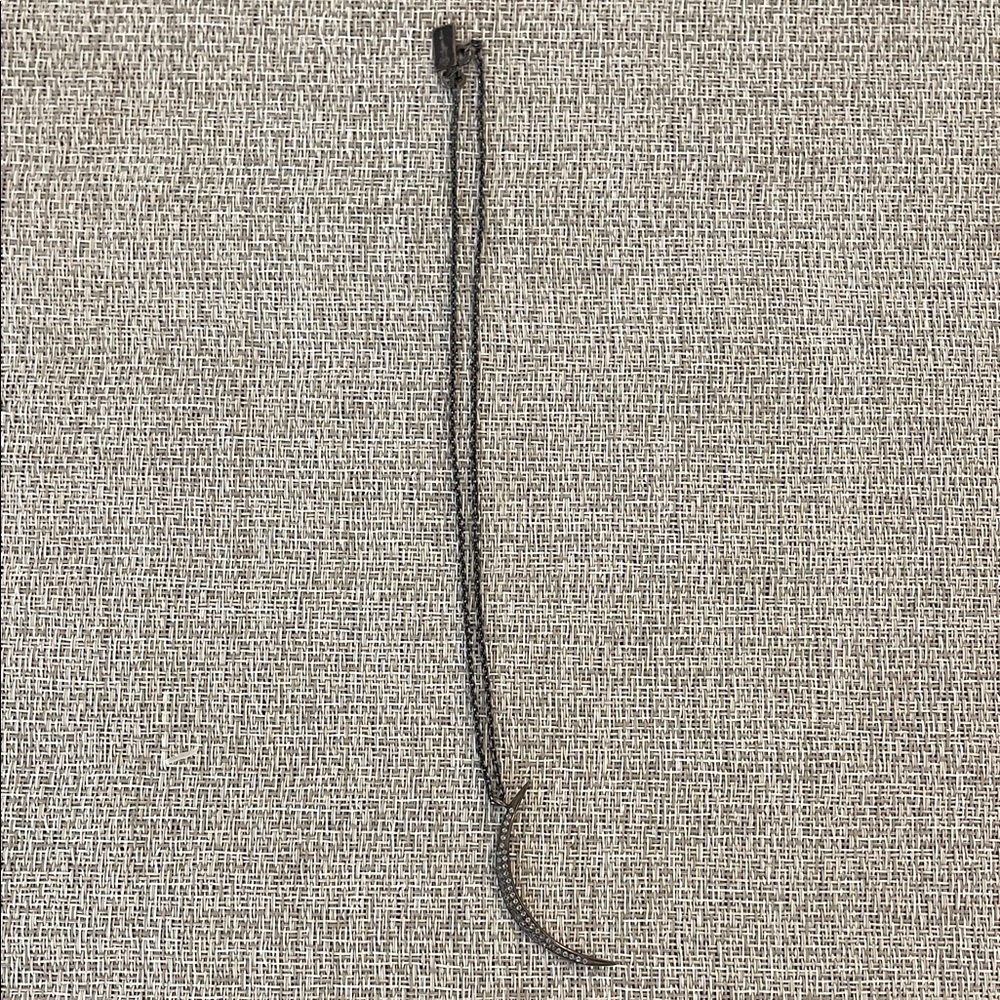 Pave Diamond Crescent Necklace